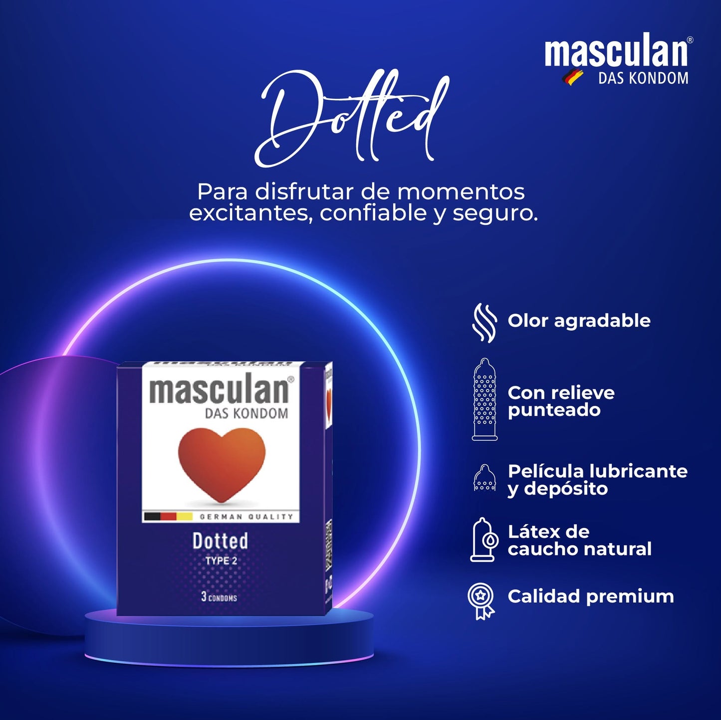 MASCULAN DOTTED CONDOM 3 UDS