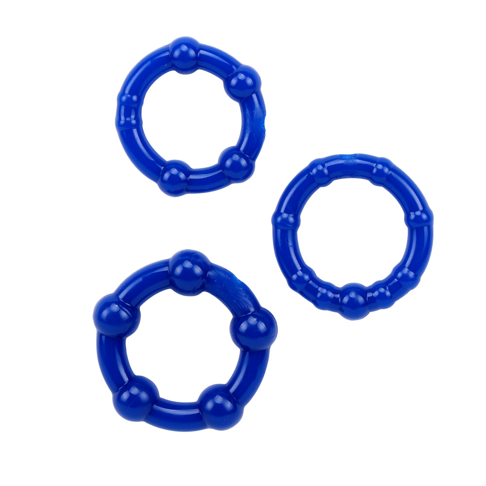 BEADED COCK RINGS BLUE