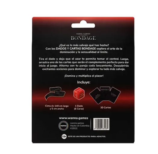JUEGO CARTAS Y DADOS BONDAGE