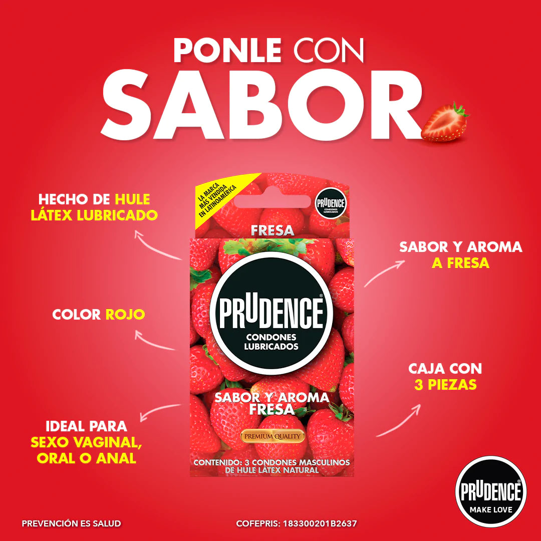 CONDONES PRUDENCE SABOR FRESA