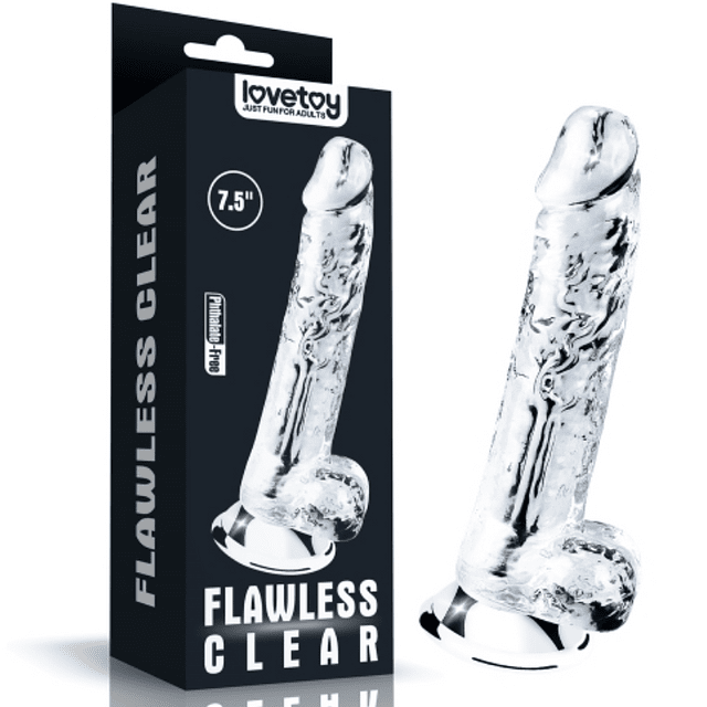 DILDO TRANSPARENTE LOVETOY CON TESTÍCULOS
