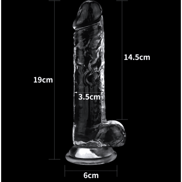 DILDO TRANSPARENTE LOVETOY CON TESTÍCULOS