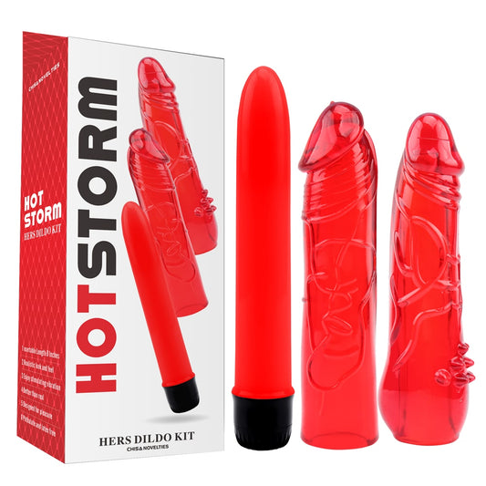 DILDO VIBRADOR KIT HOT STORM