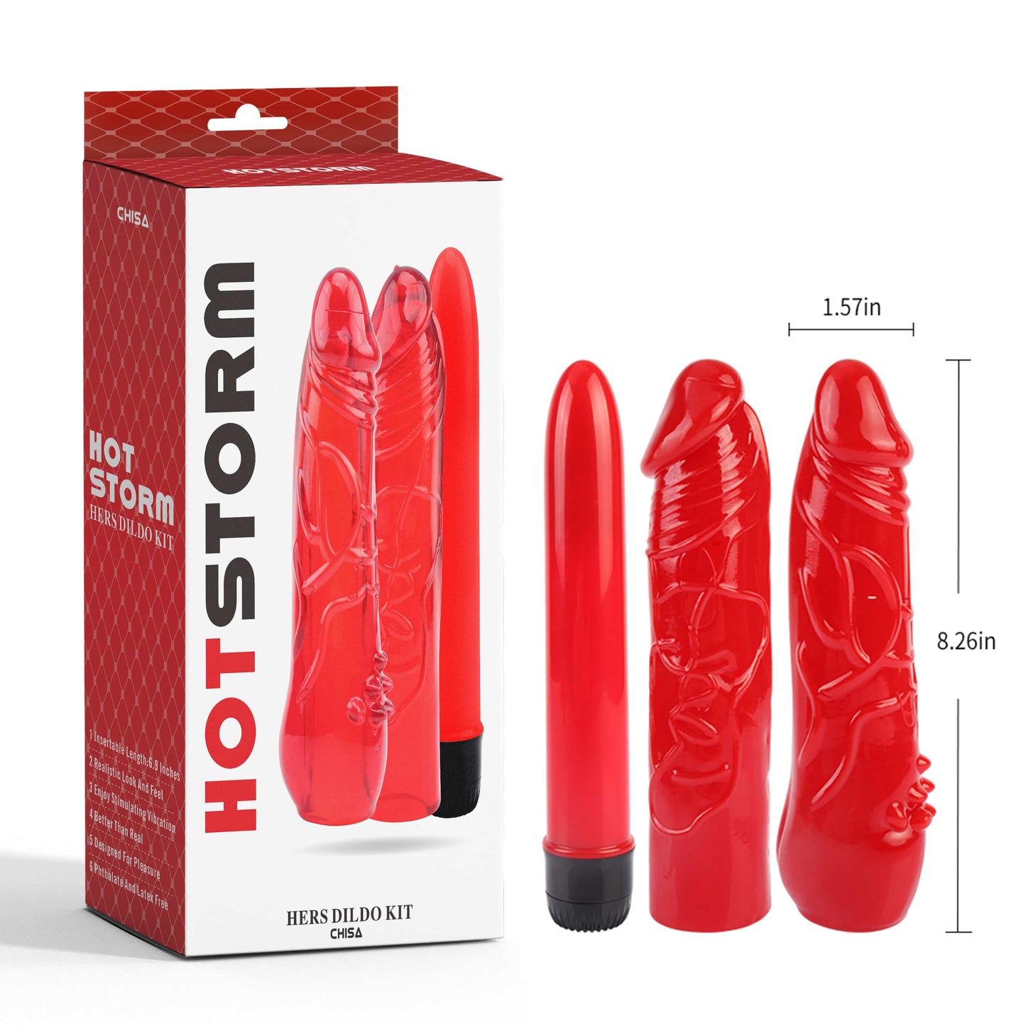 DILDO VIBRADOR KIT HOT STORM