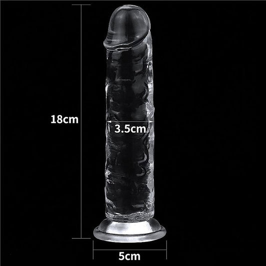 DILDO TRANSPARENTE LOVETOY SIN TESTÍCULOS